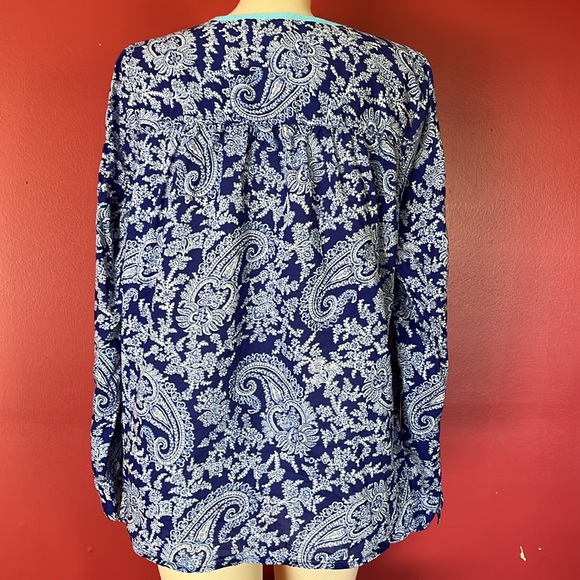 EUC J. Crew blue Paisley cotton blouse. - Picture 10 of 16